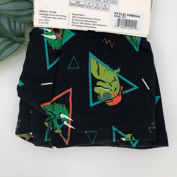 Sock It To Me Black Neon Jurassic Party Dinosaur 90s Design BoxerBrief Underwear - Picture 6 of 7